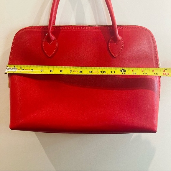 HANDBAG Satchel Leather Made in  Italy Main Compartment and Inside Zipper Pocket - Picture 3 of 11